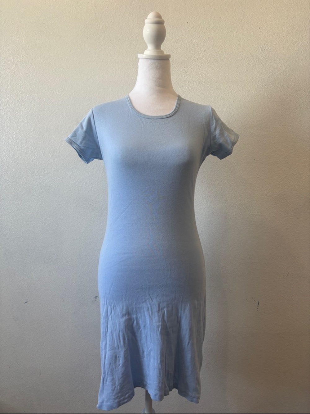 Gil Rodriguez 100% Cotton Mini Dress Light Blue